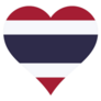 Thailand Heart Flag Sticker