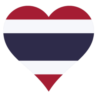 Thailand Heart Flag Sticker