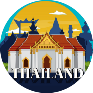 Thailand Iconic Tourism Attraction Illustration Sticker