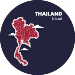 Thailand Island Map Illustration Sticker