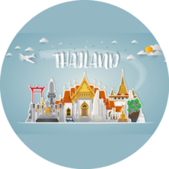 Thailand Landmark Global Travel Illustration Sticker
