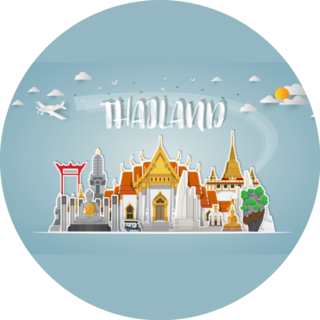 Thailand Landmark Global Travel Illustration Sticker