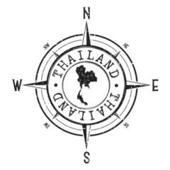 Thailand Map Compass Adventure Illustration Sticker