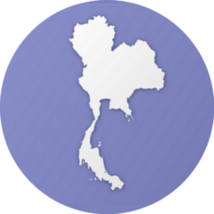 Thailand Map On Purple Sticker