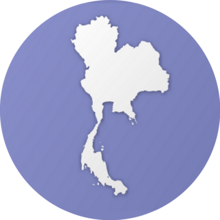Thailand Map On Purple Sticker
