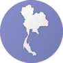 Thailand Map On Purple Sticker