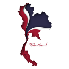 Thailand Map Paper Art Style Flag Sticker