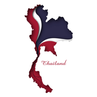 Thailand Map Paper Art Style Flag Sticker