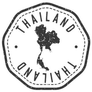 Thailand Map Stamp Retro Postmark Sticker