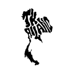 Thailand Map Typography Sticker