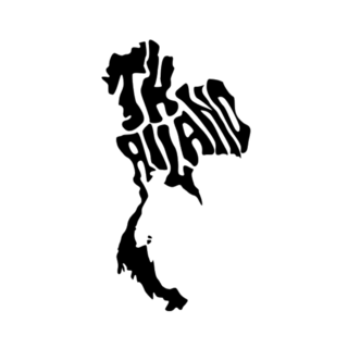 Thailand Map Typography Sticker