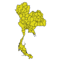 Thailand Map Yellow Color Sticker