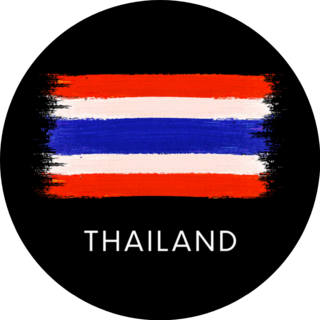 Thailand National Flag Brush Painting Lettering Sticker