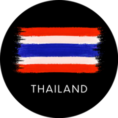 Thailand National Flag Brush Painting Lettering Sticker
