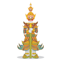 Thailand Temple Guard Sculpture Sticker