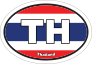 Thailand Th Flag Oval Sticker