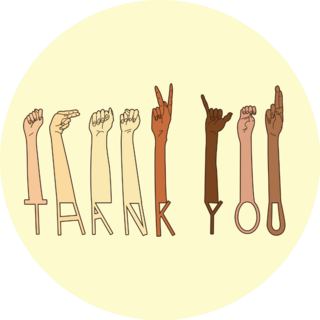Thank You American Sign Language Sticker