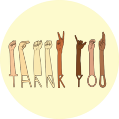 Thank You American Sign Language Sticker