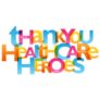 Thank You Healthcare Heroes Colorful Typography Sticker
