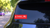 Thank You Healthcare Heroes Sticker on a Rear Car Window (New) example
