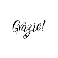 Thank You Italian Lettering Sticker