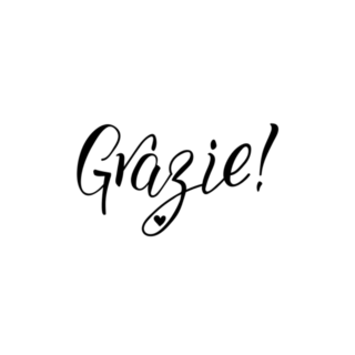 Thank You Italian Lettering Sticker