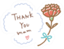 Thank You Mom Carnation Illustration Sticker