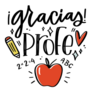 Thank You Teacher Appreciation Spanish Sticker