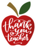 Thank You Teacher Red Apple Illustration Sticker