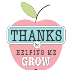 Thanks For Helping Me Grow Teacher Typography Sticker