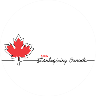 Thanksgiving Canada Art Background With Maple Leaf Sticker