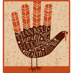  Thanksgiving Card Turkey Sticker