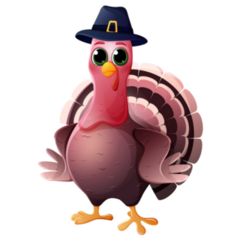 Thanksgiving Day Cute Turkey Bird Sticker