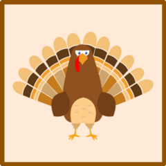 Thanksgiving Day Turkey Square Sticker