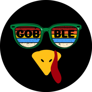Thanksgiving Turkey Funny Gobble Glasses Sticker