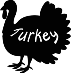 Thanksgiving Turkey Icon With Text Sticker