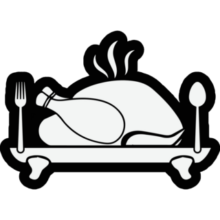 Thanksgiving Turkey On Black Sticker