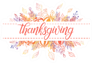 Thanksgiving Typography And Autumn Illustrations Sticker