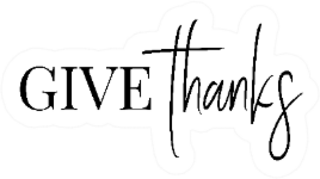 Thanksgiving Typography Give Thanks Lettering Sticker