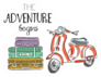 The Adventure Begins Scooter And Suitcases Sticker