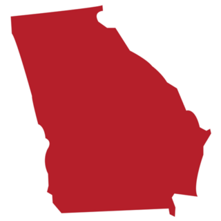 The American State Of Georgia Red Map Sticker