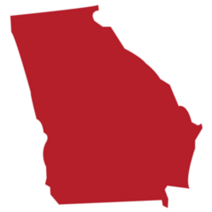 The American State Of Georgia Red Map Sticker