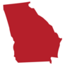 The American State Of Georgia Red Map Sticker