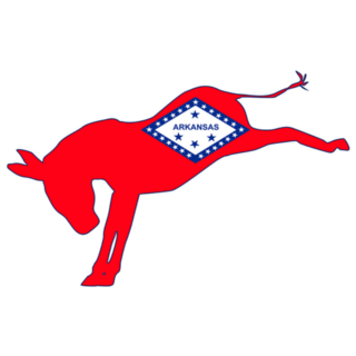 The Arkansas Democrat Party Donkey Flag Sticker