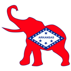 The Arkansas Republican Elephant Flag Sticker