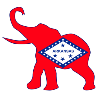 The Arkansas Republican Elephant Flag Sticker