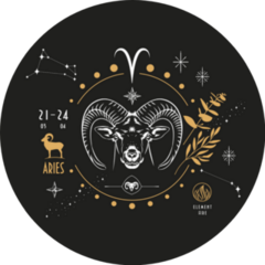 The Astrological Sign Of Aries Hand Drawn Sticker 