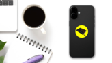 The Back Holy Bible On Yellow Background Sticker on a Phone (New) example