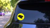 The Back Holy Bible On Yellow Background Sticker on a Rear Car Window (New) example