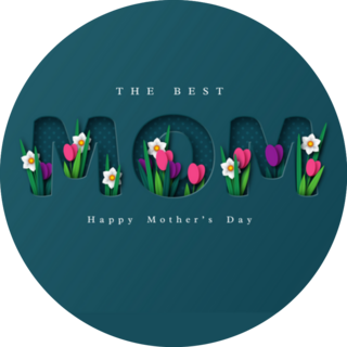 The Best Mom. Happy Mothers Day Greeting Card Sticker
